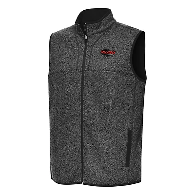 Men's Antigua Heather Black Talladega Superspeedway Fortune Full-Zip Vest