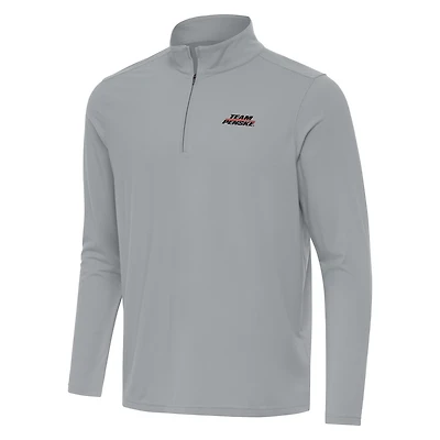 Men's Antigua Gray Team Penske Intent Quarter-Zip Top