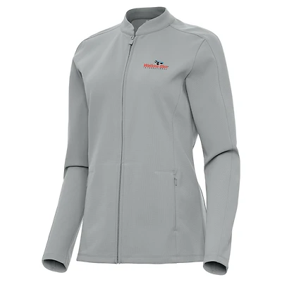 Women's Antigua Gray Watkins Glen International Regard Full-Zip Jacket