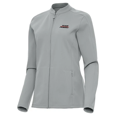Women's Antigua  Gray Team Penske Regard Full-Zip Jacket