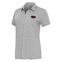 Women's Antigua Heather Gray Talladega Superspeedway Layout V-Neck Polo