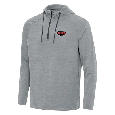 Men's Antigua  Heather Gray Talladega Superspeedway Spikes Raglan Quarter-Zip  Hoodie
