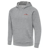 Men's Antigua  Heather Gray Watkins Glen International Big & Tall Victory Raglan Pullover Hoodie