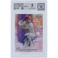 J.T. Realmuto Philadelphia Phillies Autographed 2021 Bowman's Best Purple Refractors #77 #/250 Beckett Fanatics Witnessed Authenticated 9/10 Card