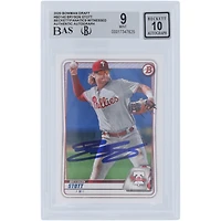 Bryson Stott Philadelphia Phillies Autographed 2020 Bowman Draft #BD-140 Beckett Fanatics Witnessed Authenticated /10 Card