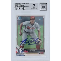 Alec Bohm Philadelphia Phillies Autographed 2018 Bowman Chrome Draft Refractors #BDC-25 Beckett Fanatics Witnessed Authenticated 9/10 Card