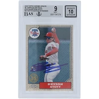 Bryson Stott Philadelphia Phillies Autographed 2022 Topps Chrome Update '87 Topps Silver Pack #T87C-38 Beckett Fanatics Witnessed Authenticated 9/10 Rookie Card