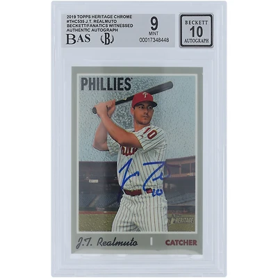 J.T. Realmuto Philadelphia Phillies Autographed 2019 Topps Heritage Chrome #THC-535 Beckett Fanatics Witnessed Authenticated /10 Card
