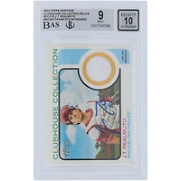 J.T. Realmuto Philadelphia Phillies Autographed 2022 Topps Heritage Clubhouse Collection White Relic #CC-JTR Beckett Fanatics Witnessed Authenticated 9/10 Card