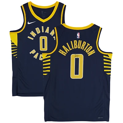 Tyrese Haliburton Indiana Pacers Autographed Nike Navy Icon Swingman Jersey