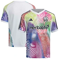 Youth adidas White LA Galaxy 2025 Pride Pre-Match Top