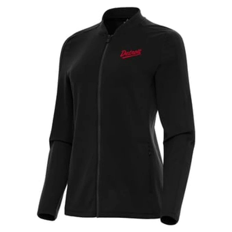 Women's Antigua Black Detroit Red Wings 2025 NHL Stadium Series Continual Full-Zip Jacket