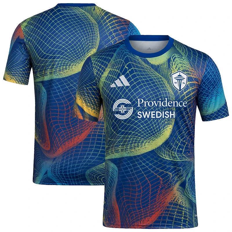 Men's adidas Blue Seattle Sounders FC 2025 United We Play AEROREADY Pre-Match Top