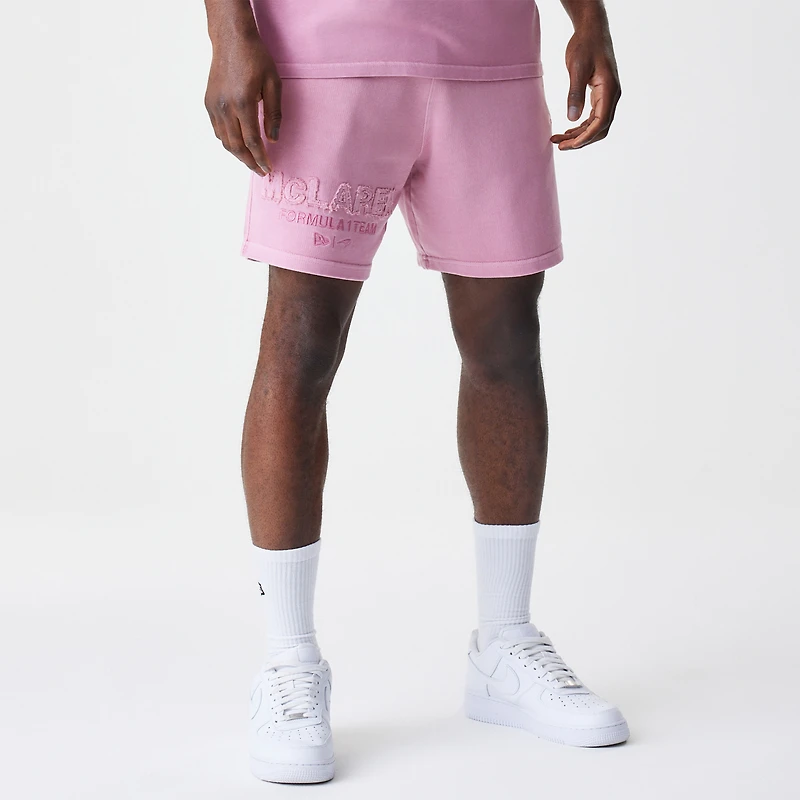 Men's New Era Pink McLaren F1 Team Acid Washed Drawstring Shorts