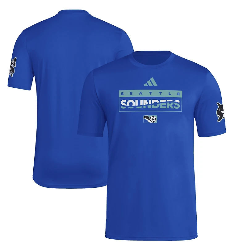Men's adidas Blue Seattle Sounders FC 2025 Archive Collection Jersey Hook T-Shirt
