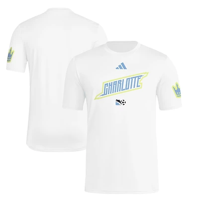 Men's adidas White Charlotte FC 2025 Archive Collection Jersey Hook T-Shirt