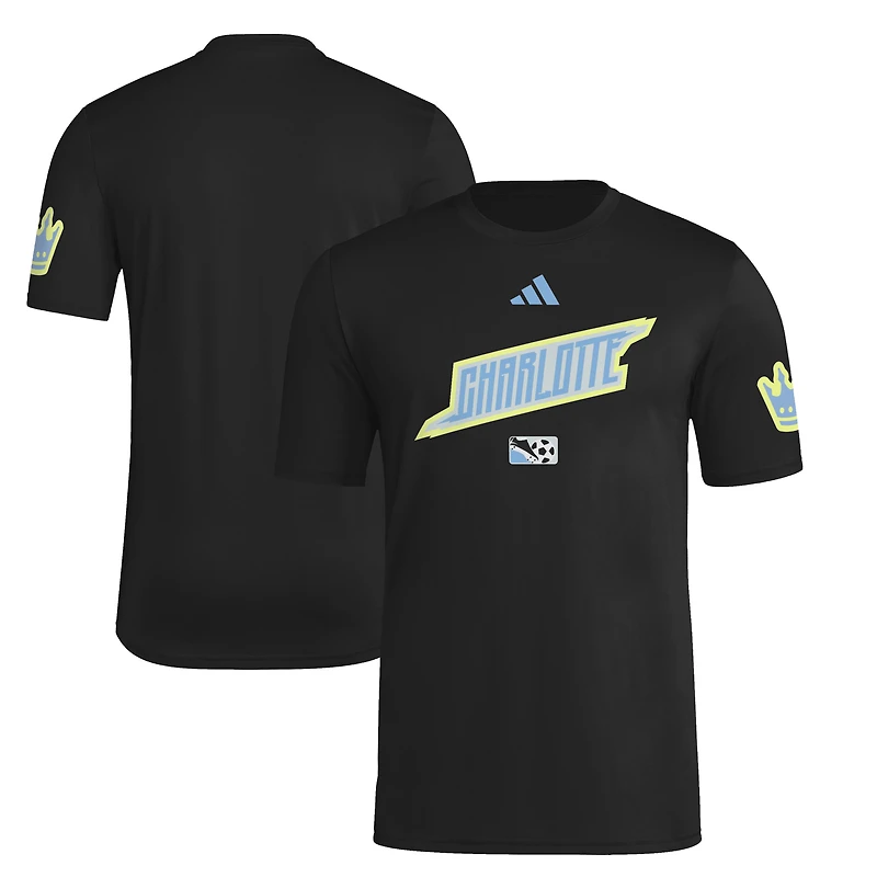 Men's adidas Black Charlotte FC 2025 Archive Collection Jersey Hook T-Shirt