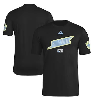 Men's adidas Black Charlotte FC 2025 Archive Collection Jersey Hook T-Shirt