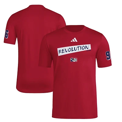 Men's adidas Red New England Revolution 2025 Archive Collection Jersey Hook T-Shirt