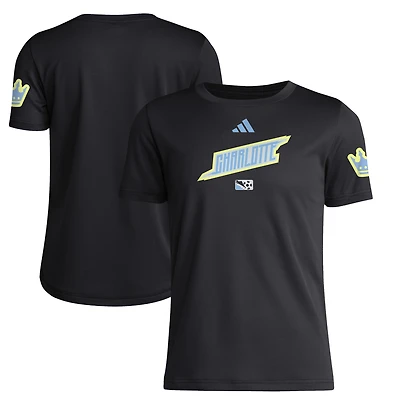 Youth adidas Black Charlotte FC 2025 Archive Collection Jersey Hook T-Shirt