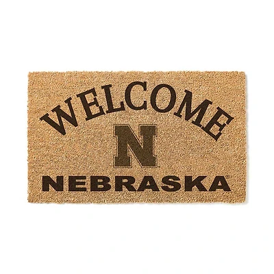 Nebraska Huskers 18" x 34" Welcome Coir Doormat