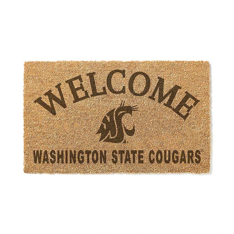 Washington State Cougars 18" x 34" Welcome Coir Doomat