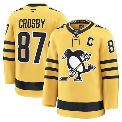 Men's Fanatics Sidney Crosby Gold Pittsburgh Penguins Alternate Premium Player Jersey
