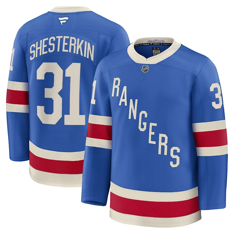 Men's Fanatics Igor Shesterkin Blue New York Rangers Centennial Premium Jersey