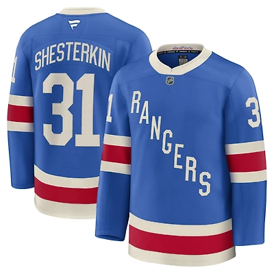 Men's Fanatics Igor Shesterkin Blue New York Rangers Centennial Premium Jersey