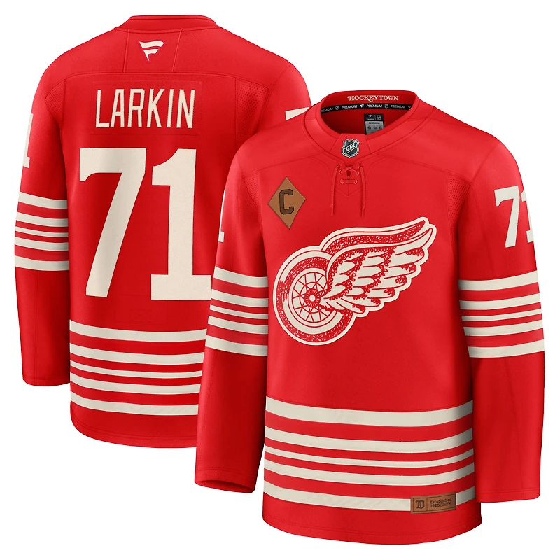 Men's Fanatics Dylan Larkin Red Detroit Red Wings Centennial Premium Player Jersey