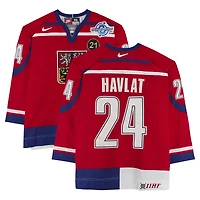 Martin Havlat Team Czech Republic Game-Used #24 Red Nike Jersey vs. Team Germany on September 3 during the 2004 World Cup of Hockey