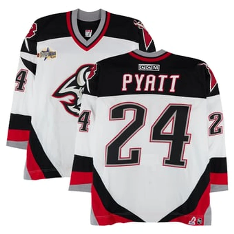 Taylor Pyatt Buffalo Sabres Game-Used #24 White CCM Jersey from the 2003 NHL YoungStars Game