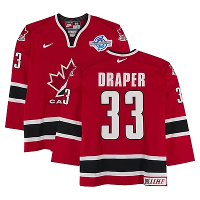 Kris Draper Team Canada Game-Used #33 Red Nike Jersey vs. Team Russia on September 4 during the 2004 World Cup of Hockey