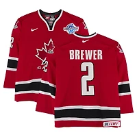 Eric Brewer Team Canada Game-Used #2 Red Nike Jersey vs. Team Russia on September 4 during the 2004 World Cup of Hockey