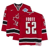 Adam Foote Team Canada Game-Used #52 Red Nike Jersey vs. Team Russia on September 4 during the 2004 World Cup of Hockey