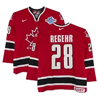Robyn Regehr Team Canada Game-Used #28 Red Nike Jersey vs. Team Russia on September 4 during the 2004 World Cup of Hockey