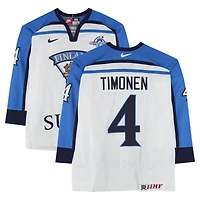 Kimmo Timonen Team Finland Game-Used #4 White Nike Jersey from the 2004 World Cup of Hockey