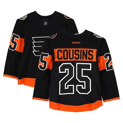 Nick Cousins Philadelphia Flyers Practice-Used #25 Black Reebok Jersey vs. Pittsburgh Penguins on February 25, 2017 - NHL Stadium Series - Worn During Warm-Ups