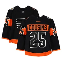 Nick Cousins Philadelphia Flyers Practice-Used #25 Black Reebok Jersey vs. Pittsburgh Penguins on February 25, 2017 - NHL Stadium Series - Worn During Warm-Ups
