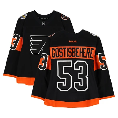 Shayne Gostisbehere Philadelphia Flyers Practice-Used #53 Black Reebok Jersey vs. Pittsburgh Penguins on February 25, 2017 - NHL Stadium Series - Worn During Warm-Ups