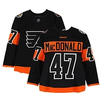 Andrew MacDonald Philadelphia Flyers Practice-Used #47 Black Reebok Jersey vs. Pittsburgh Penguins on February 25, 2017 - NHL Stadium Series - Worn During Warm-Ups