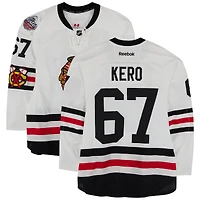 Tanner Kero Chicago Blackhawks Practice-Used #67 White Reebok Jersey vs. St. Louis Blues on January 2, 2017 - NHL Winter Classic - Worn During Warm-Ups