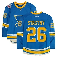 Paul Stastny St. Louis Blues Practice-Used #26 Blue Reebok Jersey vs. Chicago Blackhawks on January 2, 2017 - NHL Winter Classic - Worn During Warm-Ups