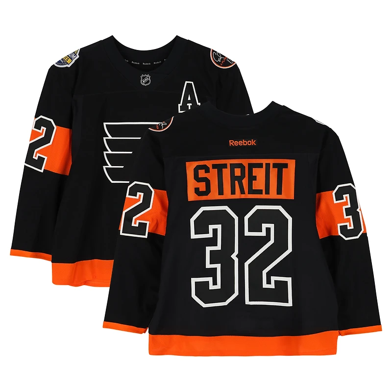 Mark Streit Philadelphia Flyers Practice-Used #32 Black Reebok Jersey vs. Pittsburgh Penguins on February 25, 2017 - NHL Stadium Series - Worn During Warm-Ups