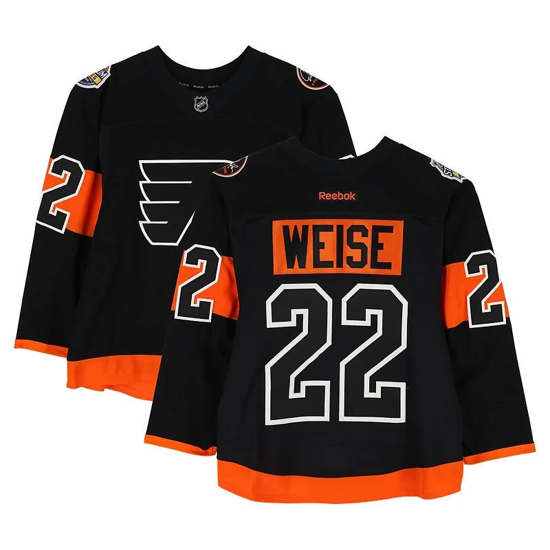 Dale Weise Philadelphia Flyers Practice-Used #22 Black Reebok Jersey vs. Pittsburgh Penguins on February 25, 2017 - NHL Stadium Series - Worn During Warm-Ups
