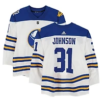 Chad Johnson Buffalo Sabres Practice-Used #31 White adidas Jersey vs. New York Rangers on January 1, 2018 - NHL Winter Classic - Worn During Warm-Ups