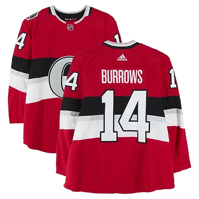 Alexandre Burrows Ottawa Senators Practice-Used #14 Red adidas Jersey vs. Montreal Canadiens on December 16, 2017 - NHL100 Classic - Worn During Warm-Ups