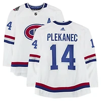 Tomas Plekanec Montreal Canadiens Practice-Used #14 White adidas Jersey vs. Ottawa Senators on December 16, 2017 - NHL 100 Classic - Worn During Warm-Ups