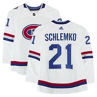 David Schlemko Montreal Canadiens Practice-Used #21 White adidas Jersey vs. Ottawa Senators on December 16, 2017 - NHL 100 Classic - Worn During Warm-Ups
