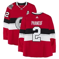 Dion Phaneuf Ottawa Senators Practice-Used #2 Red adidas Jersey vs. Montreal Canadiens on December 16, 2017 - NHL100 Classic - Worn During Warm-Ups